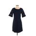 Tommy Hilfiger Casual Dress - A-Line: Blue Solid Dresses - Women's Size 8