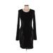 Express Casual Dress - Sweater Dress: Black Stripes Dresses - Women's Size Medium