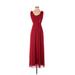 Betsy & Adam Cocktail Dress - Formal: Red Dresses - Women's Size 2 Petite