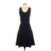 Banana Republic Casual Dress - Fit & Flare: Blue Dresses - Women's Size X-Small Petite