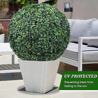 Boule topiaire boules de buis artificielles d'extérieur plantes topiaires réalistes, topiaire ronde pour décoration intérieure/extérieure, vert semper verde