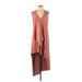 BCBGMAXAZRIA Casual Dress - Mini V Neck Sleeveless: Brown Print Dresses - Women's Size Small