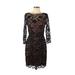 Eliza J Cocktail Dress - Sheath: Black Print Dresses - Women's Size 12