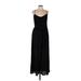 Monteau Casual Dress - A-Line V Neck Sleeveless: Black Print Dresses - Women's Size Large