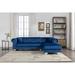 Blue Sectional - House of Hampton® Joannette 133" Wide Cushion Back Sectional Sofa Chaise w/ Nail Trim & 2 Pillows Polyester | Wayfair