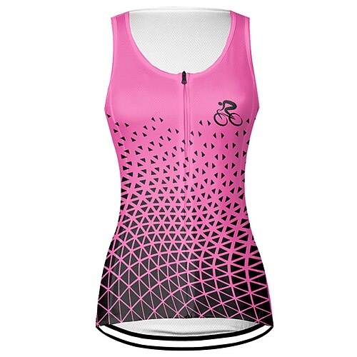 Damen Fahrradweste Radtrikot Grafik Geometrisch Ärmellos Fahhrad Weste / Gilet Trikot Oberteil mit 3 Gesäßtaschen Mountainbike MTB Straßenradsport Schnelltrocknend Rückentasche Feuchtigkeitsableitend Image