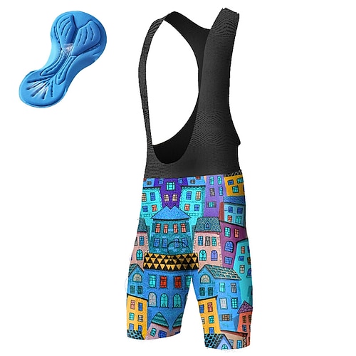 Herren Grafik Fahrradträgerhose Fahhrad Unterteile Mountainbike MTB Straßenradsport Sport 3D-Polster Radfahren Schnelltrocknend Feuchtigkeitsableitend Blau Orange Spandex Bekleidung Fahrradbekleidung