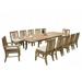 13 PC A Grade Outdoor Patio Teak Dining Set - 117 Double Extension Rectangle Table & 12 Osawa Chairs (10 Armless 2 Arm)