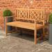 IVV Patio Wooden Bench 4 Ft Garden Bench Two Person Loveseat Chair with Backrest and Armrest Ideal for Patio Porch or Balcony Natural