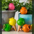 4 Packs Small Wine Bottle Mouth Plant Watering Globes Automatic Plant Watering Bulbs Irrigation Terracotta Watering Device Decorative Self Watering Spikes Plant Water For Vacations (Random Color)