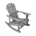 Adirondack Rocking Chair Solid Wood Chairs Finish Outdoor Furniture for Patio Backyard Garden - Gray