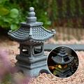 Harpi Solar Garden Lights - Pagoda Garden Statues Outdoor Decor Solar Powered Statue Lights Yard Art Sculptures Zen Landscape Lighting Asian Decor for Backyard Gifts for Women Mom