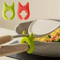 Herrnalise Silicone Pot Clip Spoon Rest Kitchen Non-Slip Spoon Holder Heat-Resistant Kitchen and Grill Utensil Holder Green+Red