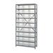 Quantum Storage Systems 1275-209 Steel Shelving with 27 6 in. Shelf Bins Blue - 36 x 12 x 75 in.