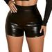 Women s Casual Summer Drawstring Comfortable Fashion Leather Tight Sexy Leisure Outdoor Shorts Womens Cycling Shorts with Padding Night Shorts for Women Longer Shorts for Women Elastic Waist Shorts