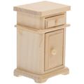 Dollhouse Bedside Table Nightstands Furniture over Miniature Wooden Cabinet Model