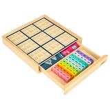 Wooden Sudoku Puzzles Board YPF5 Game with Drawer (Colorful) - Math Brain Teaser Toys Educational Desktop Game Train Logical Thinking Ability