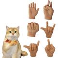 Mini Hands for Cats 6 Pcs Tiny Hands for Cats Funny Mini Human Hands Stretchable Cat Mini Hands Tiny Finger Hands Cat Interactive Toy Hand Finger Puppet for Cat Dog (A)