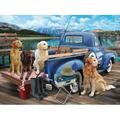 Vermont Christmas Company Dogs YPF5 Gone Fishing Jigsaw Puzzle - Dog Puzzle for Adults & Families - Cute Puzzles of Dogs with Durable Fully Interlocking & Randomly Shaped Pieces (24 x 18 )