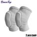 1 Pair Sports Knee Pads Adults Kid Dance Knee Protector Elastic Thicken Sponge Knees Brace Support for Gym Yoga Workout Training Gray XS