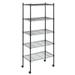 Height Adjustable Shelving Unit with Wheels Heavy Duty 5-Tier Wire Shelf with 1000 lbs Capacity 30 D x 14 W x 65 H