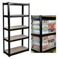 CRIXLHIX 5-Tier Heavy Duty Metal Shelving 59 x 28 x 12 Racking Storage Unit Black (386LB Capacity Per Shelf) 1929LB Total Capacity Garage Shed Storage Shelving Units 3 Year Warranty