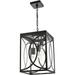 Outdoor Pendant Light Fixture 3-Light Black Large Exterior Hanging Lantern with Clear Glass Metal Outdoor Chandelier Porch Lighting for Front Porch Entrance