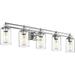 1 Vanity Light Fixtures 1 5-Light Bathroom Vanity Light Over Mirror Modern Wall Vanity Sconce Lighting for Bathroom 37-inch 1 Finish 5HLT63B-5W CH