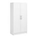 Prepac Elite Accent Cabinet with Panel Doors White Storage Cabinet Bathroom Cabinet Pantry Cabinet with 3 Shelves 16.5 D x 32 W x 65 H WSCR-1001-1