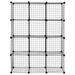 14 in. W x 14 in. H x 14 in. D Black DIY 12 Cube Grid Wire Cube Shelves Shelving Unit