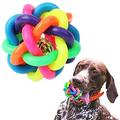 CUSSE Dog Chew Toy Aggressive Chew Indestructible Tough Durable Squeaky Interactive Dog Toy Puppy Tooth Chew Colored Ball Shape Toy Small To Medium Large Breed Multicolor 6cm/2.4