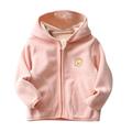 Little Kids Fleece Hooded Jacket Boys Girls Full-Zip Long Sleeve Coat Warm Outerwear Unisex Boy s Girls Winter Warm Zip Up Sweatshirt Fleece Jacket