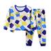 Pajamas Outfit For Baby Girls Long Sleeve Double Crewneck Tops Pants Two Piece Outfits Kids Thick Thermal Underwear For Fall Winter
