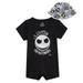 Disney Nightmare Before Christmas Jack Skellington Infant Baby Boys Romper and Hat Newborn to Infant