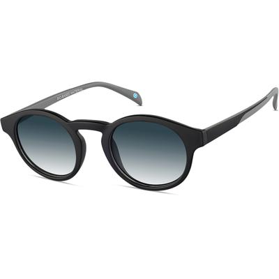 Zenni Round Rx Sunglasses Black Bio-Based Full Rim Frame