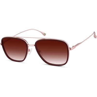 Zenni Men's Aviator Rx Sunglasses Red Recycled Metal + Bio-Base Full Rim Frame