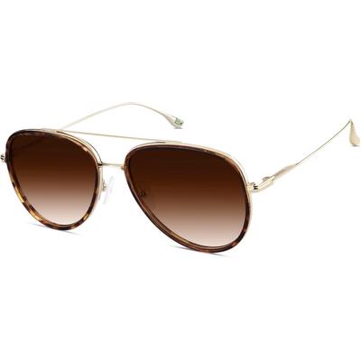 Zenni Men's Aviator Rx Sunglasses Tortoiseshell Recycled Metal + Bio-Base Full Rim Frame