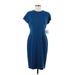 Anne Klein Casual Dress - Sheath: Blue Solid Dresses - New - Women's Size 8