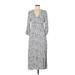 Splendid Casual Dress - Wrap: Gray Print Dresses - Women's Size Medium