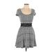 Bailey Blue Casual Dress - A-Line: Gray Chevron/Herringbone Dresses - Women's Size Large