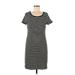 Talbots Casual Dress - Shift: Black Stripes Dresses - Women's Size Medium Petite