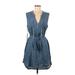 Bebe Casual Dress - Shirtdress: Blue Dresses - New - Women's Size Medium
