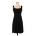 Donna Ricco Casual Dress - A-Line: Black Solid Dresses - Women's Size 4 Petite
