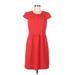 J.Crew Casual Dress - DropWaist: Red Solid Dresses - Women's Size 8