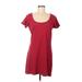 Moda International Casual Dress - Shift: Burgundy Solid Dresses - Women's Size Medium