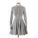 BCBGeneration Casual Dress - Mini High Neck Long sleeves: Gray Dresses - Women's Size 2