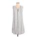 BeachLunchLounge Casual Dress - Shift: Gray Stripes Dresses - Women's Size Small