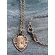 French Antique Religious Medal Sterling Silver Necklace Pendant Engaged Heart Reliquary Lamb Of God Locket