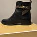 Michael Kors Shoes | Michael Kors Ankle Bootie Black Leather Combat Boot Womens Size 8 | Color: Black/Brown | Size: 8