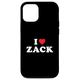 Hülle für iPhone 12/12 Pro Zack Vornamen-Geschenk, I Heart Zack I Love Zack